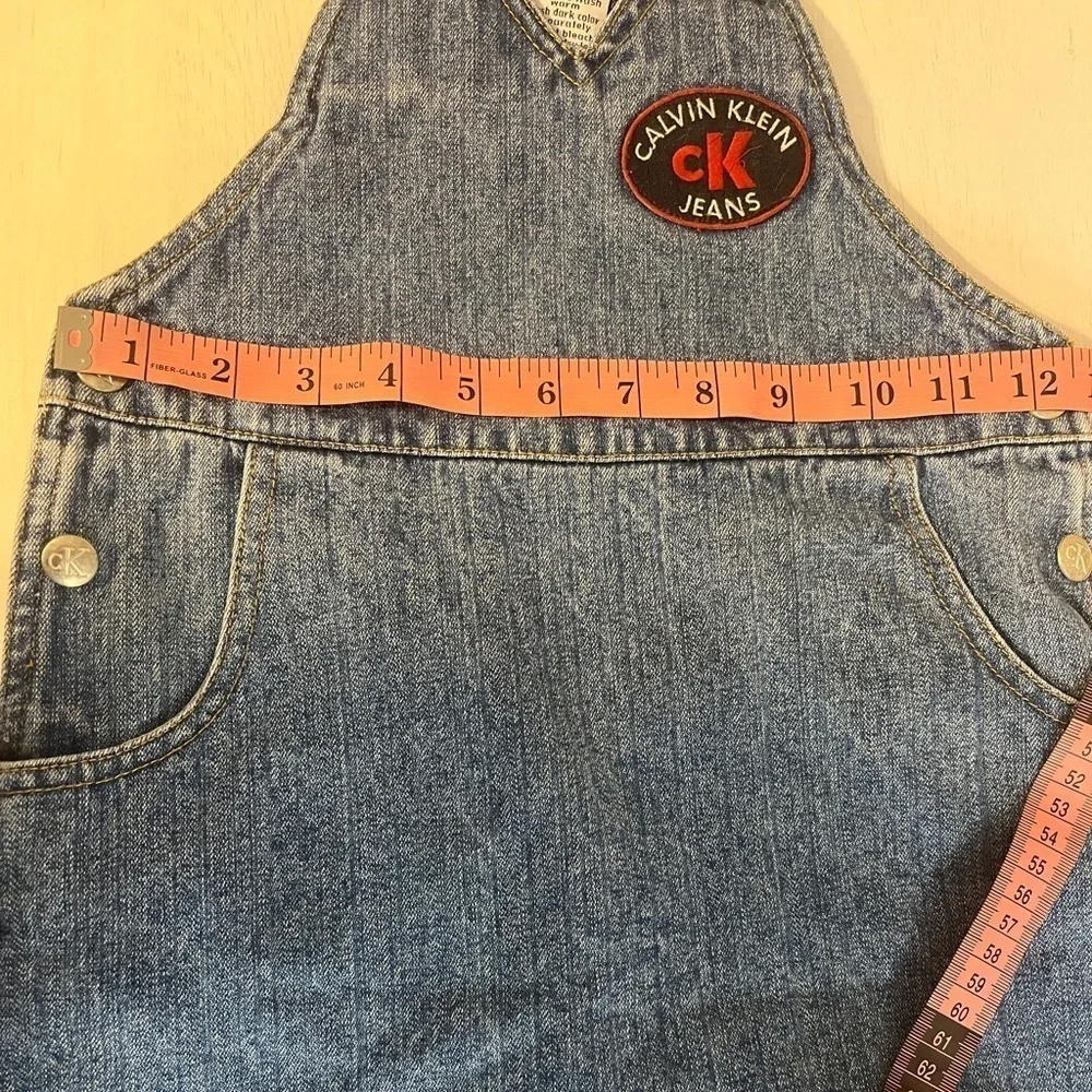 Calvin Klein Vintage Girls Denim Jumper Overall Dress - Picture 6 of 11